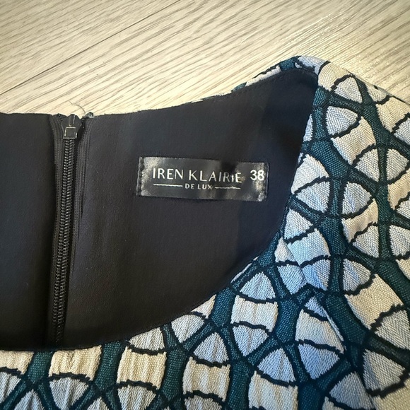 Iren Klairie Geometric Print Retro 3d Flower Detail Puffed Cuffs Size EU38 USM - Picture 3 of 6